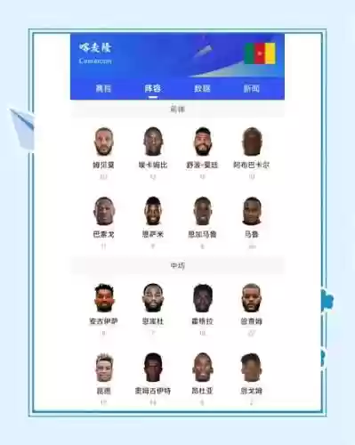 喀麦隆国家阵容搭配插图