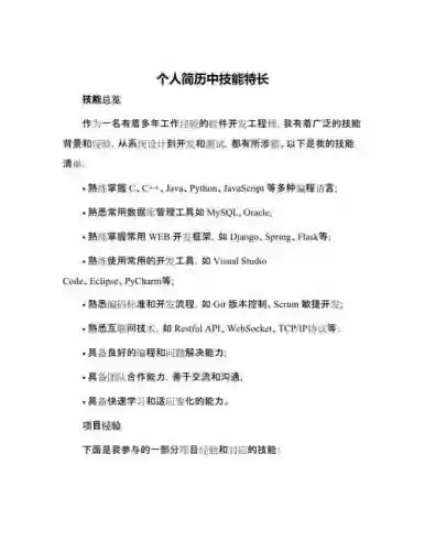 技能特长简介插图