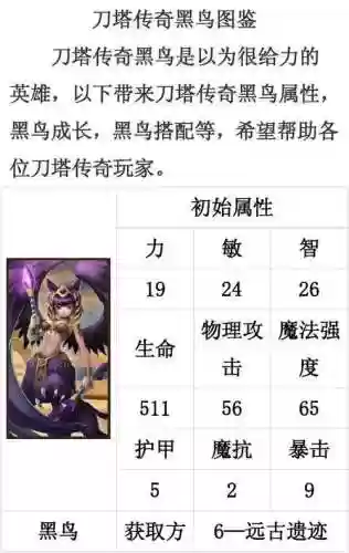 黑鸟刀塔技能插图1
