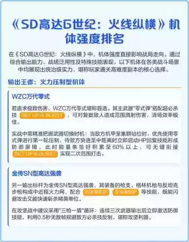 sd火线纵横最强阵容搭配，sd火线纵横机体排名插图